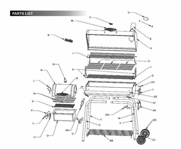 Diagram Diagram and Parts List for 13201777  Char-Broil Smoker