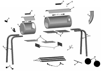 Diagram Diagram and Parts List for 07201404  Char-Broil Smoker