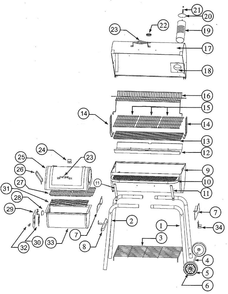 Diagram Diagram and Parts List for 11201566-50  Char-Broil Smoker