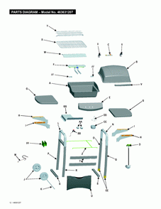 Diagram 1 Diagram and Parts List for 463631207 2007 Char-Broil Grill