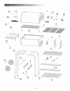 Part Location Diagram of CGB-1-007 Char-Broil Grate Lifter Prg