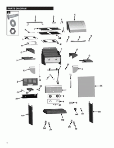 Diagram 1 Diagram and Parts List for 466241013  Char-Broil Grill
