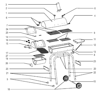 Diagram Diagram and Parts List for 12201595  Char-Broil Smoker