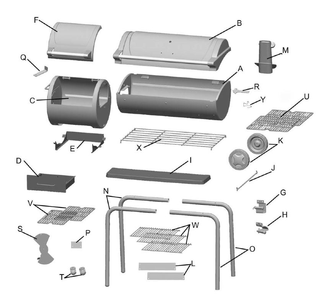 Diagram Diagram and Parts List for 06201344  Char-Broil Smoker