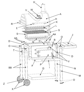 Diagram Diagram and Parts List for 11301696  Char-Broil Grill