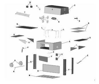 Diagram Diagram and Parts List for 12301602  Char-Broil Grill