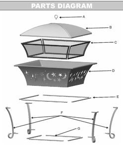 Diagram Diagram and Parts List for 07501316  Char-Broil Fireplace & Stove