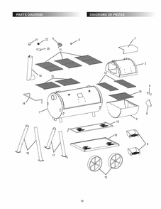Diagram Diagram and Parts List for 15202031 2019 Char-Broil Smoker