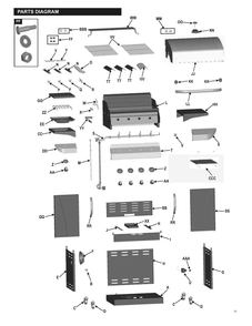 Part Location Diagram of G515-00C5-W1 Char-Broil CART UPPER BACK PANEL