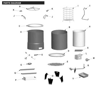 Diagram Diagram and Parts List for 08101381  Char-Broil Deep Fryer