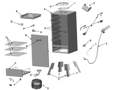Diagram Diagram and Parts List for 10201597  Char-Broil Smoker