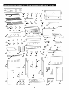 Part Location Diagram of G466-0055-W1 Char-Broil Main Control Panel Bottom