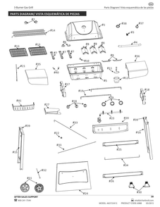 Diagram Diagram and Parts List for 463722415  Char-Broil Grill