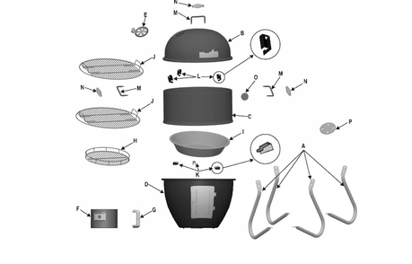 Part Location Diagram of 29101265 Char-Broil SUPPORT, BARREL-SPRING HANDLE