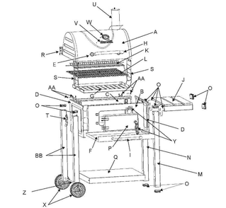 Diagram Diagram and Parts List for 13301696  Char-Broil Grill