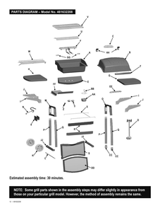 Diagram Diagram and Parts List for 461632208  Char-Broil Grill