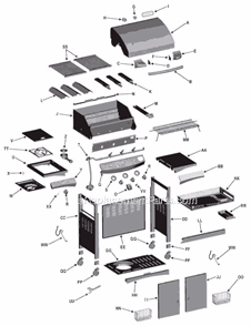 Part Location Diagram of G408-0036-W1 Char-Broil Caster Socket