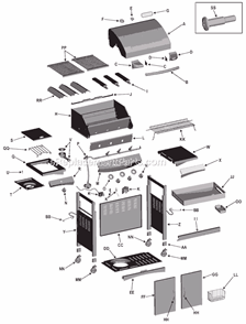 Part Location Diagram of G405-0004-W1 Char-Broil Sideburner Grate