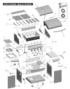 Part Location Diagram of 80004371 Char-Broil Hardware For Top Lid