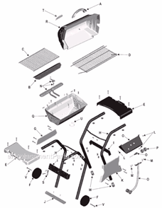 Part Location Diagram of G210-0002-W2 Char-Broil Handle