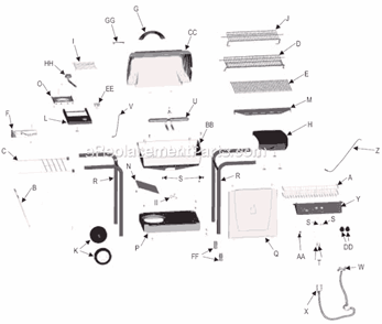 Part Location Diagram of 5068026 Char-Broil Sideburner Burner