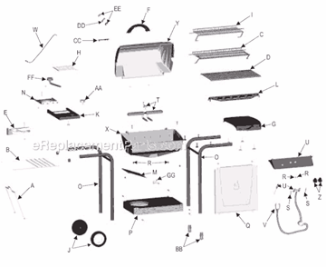 Part Location Diagram of 4502413 Char-Broil Leg Assembly (Replacement Is Silver)