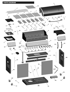 Page A Diagram and Parts List for 463234312  Char-Broil Grill