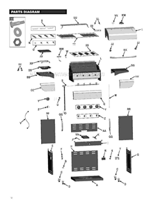 Part Location Diagram of G515-0031-W1 Char-Broil Temperature Gauge