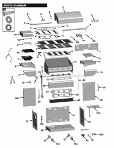 Part Location Diagram of G524-0036-W1 Char-Broil Flame Carryover Tube
