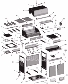 Part Location Diagram of 80001238 Char-Broil Upper Rail