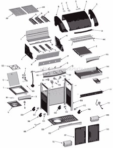 Page A Diagram and Parts List for 463244104  Char-Broil Grill