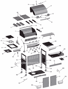 Page A Diagram and Parts List for 463244404  Char-Broil Grill