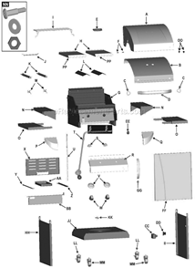 Part Location Diagram of G515-4500-W1 Char-Broil Grease Tray