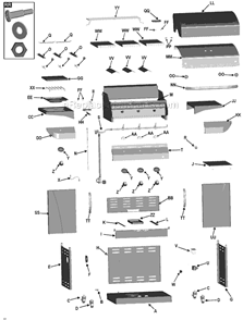Part Location Diagram of G515-D100-W1 Char-Broil Firebox