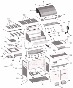 Part Location Diagram of 80001622 Char-Broil Grease Cup