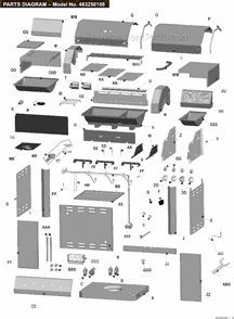 Part Location Diagram of 80007880 Char-Broil Trough A