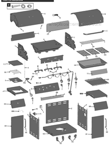 Part Location Diagram of 80015741 Char-Broil Top Lid Handle