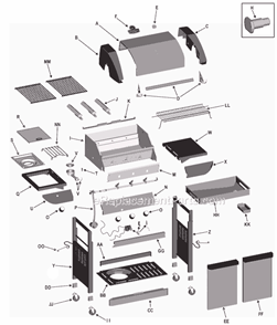 Page A Diagram and Parts List for 463251505  Char-Broil Grill