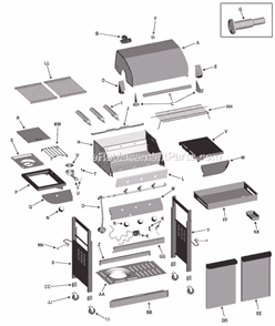 Part Location Diagram of 80000814 Char-Broil Lid Assy Hardware