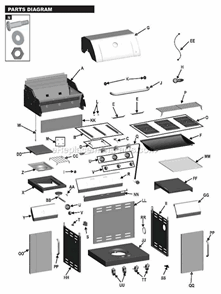 Part Location Diagram of G517-B600-W1 Char-Broil Firebox