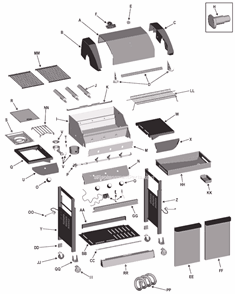 Page A Diagram and Parts List for 463252005  Char-Broil Grill