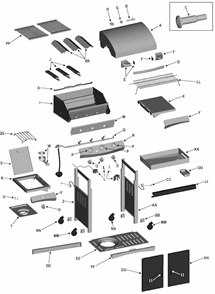 Page A Diagram and Parts List for 463254405  Char-Broil Grill