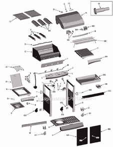 Part Location Diagram of 80004295 Char-Broil Temp Gauge Bezel