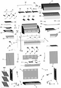 Part Location Diagram of G515-1300-W1 Char-Broil Bottom Shelf