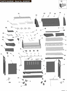 Part Location Diagram of 80005626 Char-Broil Sideburner Drip Pan