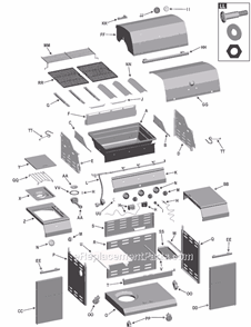 Part Location Diagram of 80005755 Char-Broil Front Brace