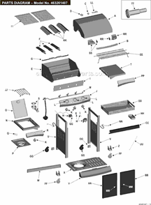 Page A Diagram and Parts List for 463261407  Char-Broil Grill