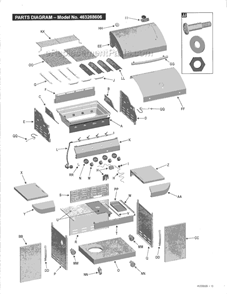 Part Location Diagram of 80005614 Char-Broil Inner Insert, Lid Assy