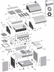 Page A Diagram and Parts List for 463268706  Char-Broil Grill