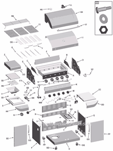 Page A Diagram and Parts List for 463268806  Char-Broil Grill